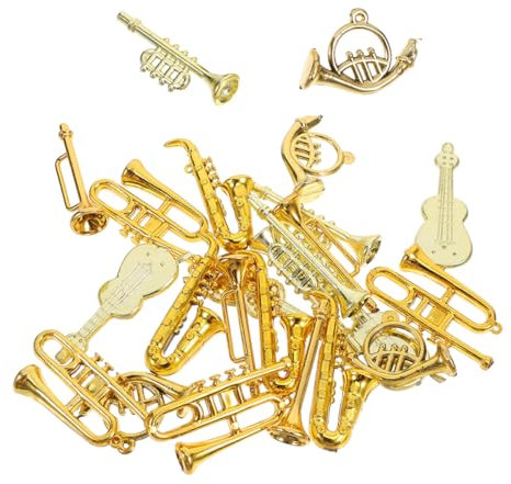 ibasenice Miniatur Musikinstrumente Aus Kunststoff 48 Stück Kleiner Trompete Violine Waldhorn Weihnachtsbaumschmuck Für Musiker Und Dekoration Kleiner Ornamente Zum Aufhängen