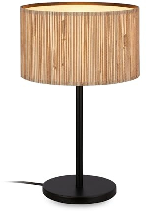 BRILONER - Tischlampe mit Seegras Schirm, Kabelschalter, E27, max. 10W, Lampe, Boho, aesthetic, Nachttischlampe, Tischleuchte, Dekolampe Flur, Bürolampe, Leselampe, Wohnzimmer, 25x41,5 cm, Natur