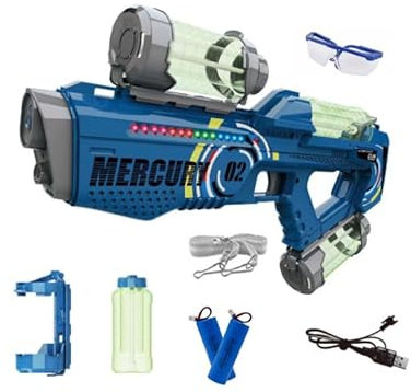 IGUGI Großer Reichweite Wasserpistolen,Elektrische Wasserpistole,mit Licht,Sound Effects,Protective Eyewear,Wasserspaß Strand Spielzeug im Freien für Kinder und Erwachsene Strandpool