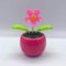 Pink Solar Dancing Flower Car Dashboard Decorations - Funny Solar Powered Dancing Flower Pot Car Ornaments Flower Swinging Toy for Car Decor, Funny Gifts for Friends