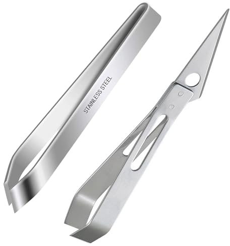 HAOBIN 2 Pezzi Pinza Per Pesci In Acciaio Inossidabile Di Alta Qualità Spina Di Pesce Clip Pesce Pinza A Spina Di Pesce Pinzette Per Rimuovere Lische,Piume Di Maiale E Piume Di Pollo (Argento)
