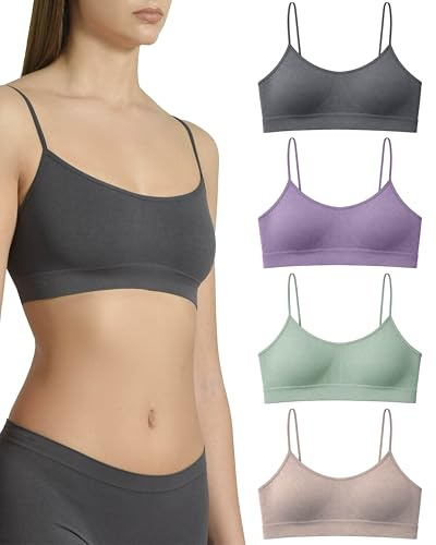 Risalti Reggiseno Senza Ferretto Spalla Stretta Eco Friendly 4pz – Brassiere Donna, Reggiseno Donna in Morbida Microfibra Yees Green, Seamless Bra, Intimo Sostenibile e Traspirante - Made in Italy