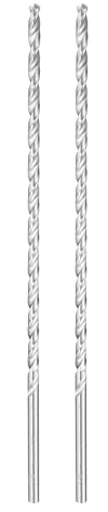 sourcing map 2 brocas helicoidales de 4,5 mm de diámetro y 200 mm de diámetro, extra largas de acero de alta velocidad, brocas Jobber para madera, plástico, aluminio, hoja de metal fina