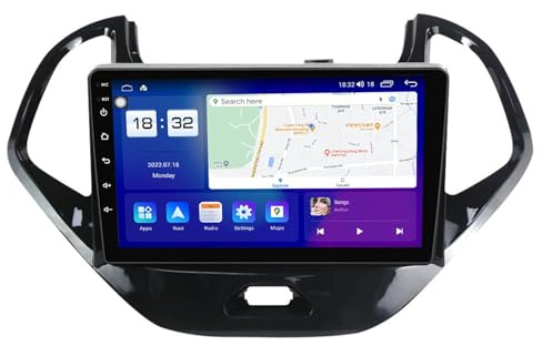 Android 14 2 Din Car Radio Stereo For Ford Figo 2015-2018 9 Inch Touchscreen Car Radio Car Accessories Multimedia Video Player Support Wifi FM Bluetooth Steering Wheel Control(Y2 8Core 4+64