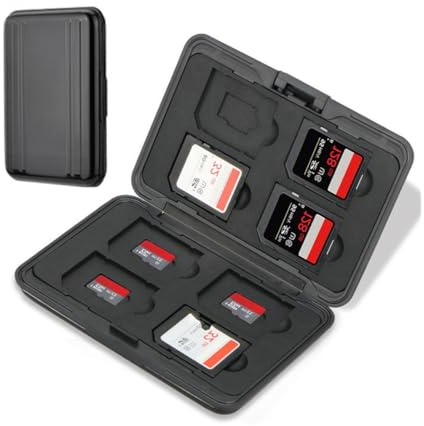 Estuche impermeable para tarjetas de memoria, Resistente al Agua, Portatarjetas, Caja de Almacenamiento para 8 Tarjetas SD y 8 Micro SD, A Prueba de Golpes, compatible con tarjetas SD y memoria
