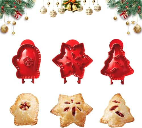 Holiday Mini Pie Mold,Hand Pie Press Molds Maker for Baking,Party Food Apple Pie Mold, Party Potluck Hand Pies Molds, Pumpkin Cookie Cutters, for Festivals and Parties (A)