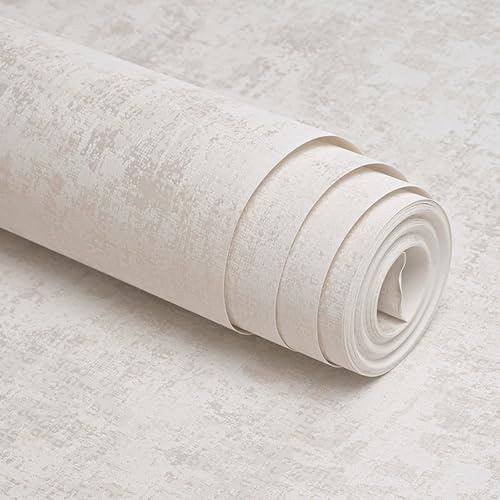 Anttyscar Industrial Textured Concrete Effect Beige Wallpaper Decorative Luxury Wall Paper with Distressed Pattern, Textured Finish & Metallic Detailing for Living Room, Bedroom, Fireplace