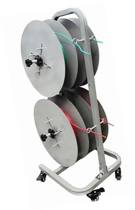 Supporto per Bobine di Filo per impieghi gravosi - Distributore di Cavi in Acciaio Laminato a Freddo per Bobine Fino a 100 libbre - Soluzione di stoccaggio Durevole per organizzare Fili, cav
