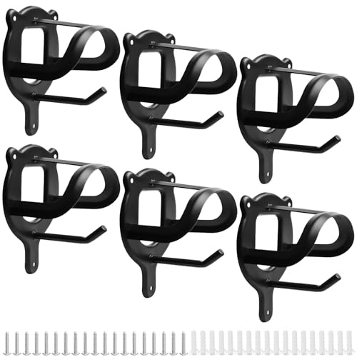 6 Stück Trensenhalter Pferd, Trensenhalter Schwarz aus Metall, Trensenhaken Pferd mit Rohren und Schraube, Halterung Zaumzeug für Hilfszügel, Pferde-Zaumzeughaken, Führstricke, Sattelkammer, Stall