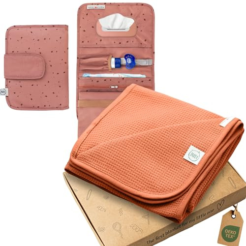 Jubi® Baby-Set: Windeltasche + Babydecke – praktisches Mama-Organizer-Bundle für unterwegs, weich & stylisch, Geschenk zur Geburt