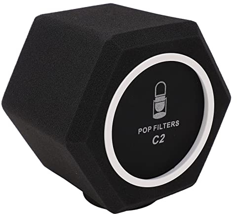 Cocoarm Filtro Anti-pop C2 per Microfono, Spugna in Poliuretano per la Riduzione del Rumore, Design con Guarnizione su 5 Lati, Ideale per Registrazioni in Studio e Performance Vocali