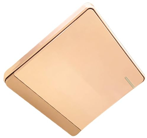 PRETYZOOM Botón de Salida de Control de Acceso para Puerta 86 Tipo, Automático de Reinicio, Placa de Pared Metálica Dorada para Sistemas de Puerta y Timbre, Uso Industrial y Comercial