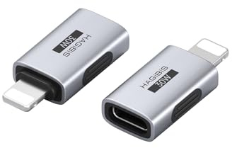 Hagibis USB-C to Lightning Adapter 2 Pack, 30W Fast Charging Type-C Female to Lightning Male Charging Converter, Date Transfer for iPhone 8/Xs/11/12/13/14 Pro Max AirPods iPad (ZJTN03)