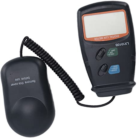 LX - 1010B Luxmetro digitale portatile, misuratore di luce luminometro con intervallo da 0 a 50000 Lx, campionamento rapido a 2,0 Hz, funzione di zero automatico e di mantenimento