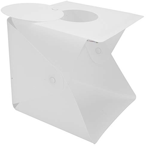 ZDETGU 20 Cm Fotolåda med Mjukt Ljus Bärbar Vikbar Belysning Softbox med 6 Färgbakgrunder 40 LED-chips 10 Nivåer Ljusstyrka för Smycken Produktfotografering