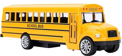 Alomejor Jouet de Bus Scolaire en Métal moulé sous Pression, Modèle de Bus avec Portes Ouvertes et Détails Authentiques pour Les Collectionneurs, Jeu pour Enfants
