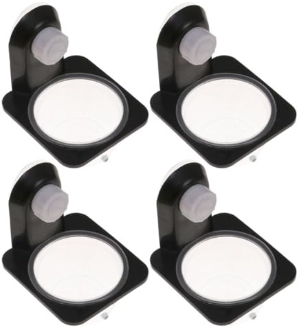 Lurrose 4pcs Reptile Food Bowl Abs Black for Gecko and Iguana | Solid Construction, Space-saving Design, for Glass Tank and Acrylic Box, Pet Accessory Set