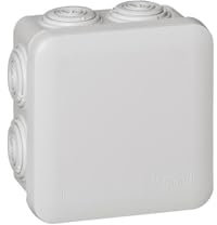 Legrand 92012 - Scatola di derivazione elettrica, quadrata a 7 attacchi ip55/ik07 650° C, 90x90x50 mm, della linea Plexo, colore: Grigio