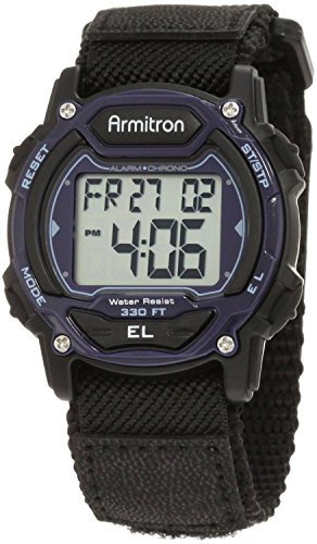 Armitron unisex sportklocka med digital kronograf och nylonarmband, 45/7004, Svart/lila