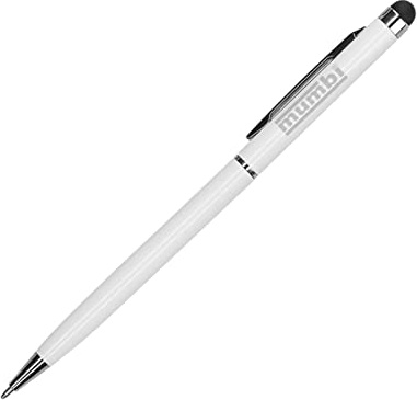 mumbi Stylus Pen - Eingabestift + Kugelschreiber für iPhone, iPad, iPod, Galaxy S3 S2, Galaxy TAB etc. + EXTRA Ersatzmine, weiss