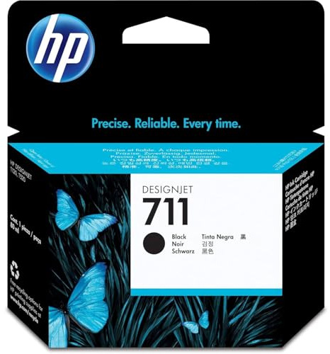 HP 711 Schwarz, Original Druckerpatrone | Tinte für DesignJet T120, 80 ml (CZ133A)