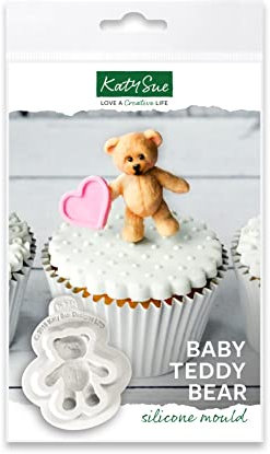 Katy Sue Designs Baby Teddy Bear moule en silicone pour la décoration de gâteau, Cupcakes, Sugarcraft, bonbons et argile, sécurité alimentaire CE0026