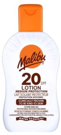 Malibu Sun SPF 20 Sun Lotion, Moisturising Sunscreen for Body, 200ml