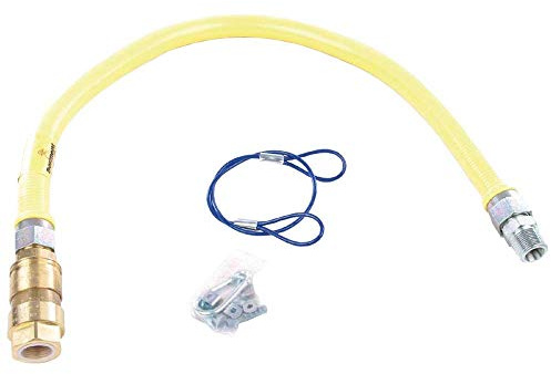 Dormont Q795 Quick Release Gas Hose for 3/4 Connection, 1000mm | Heavy-duty commercial brass construction provides a secure, leak-free connection for professional catering gas appliances.