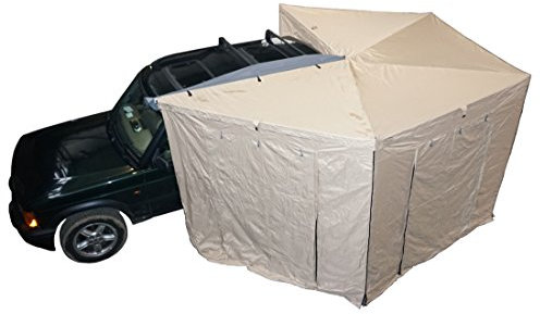 Prime Tech | Seitenwände für 270° Markise Prime Wing | 6-teiliges Set in Beige | Mit Fliegengitter & Reißverschlüssen | Erweiterung für Fahrzeugmarkise | Schutz vor Insekten & Wetter