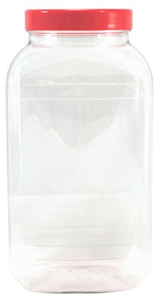 Britten & James Plastic Jars Large Square 4430ml Red Lids [Pack of 3]