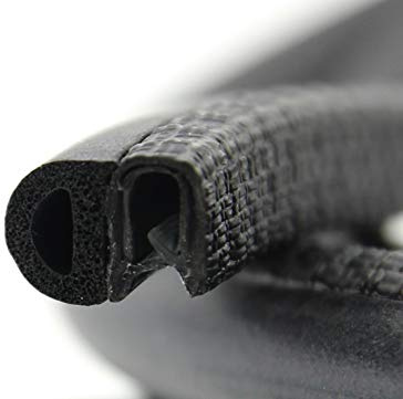 SMI-Dichtungsprofil DS4 für 1-2mm PVC mit Stahleinlage/EPDM Moosgummi selbstklemmend ohne Kleber - Kantenschutz mit Dichtung seitlich, Kantenschutzdichtprofil für Auto, Kofferraum (20 m)