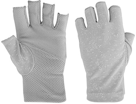Ylucky Lightweight Summer Fingerless Gloves Men Women UV Sun Protection Driving Cotton Gloves Nonslip Touchscreen Mittens Gray