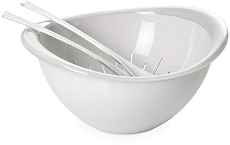OMADA Set Insalatiera e Colapasta con Posate, in Plastica Resistente 26cm