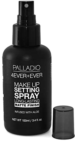 Palladio 4 Ever and Ever Make Up Setting Spray, langanhaltend, härtet sofort und sichert Make-up für den ganzen Tag (mattes Finish), 100 ml