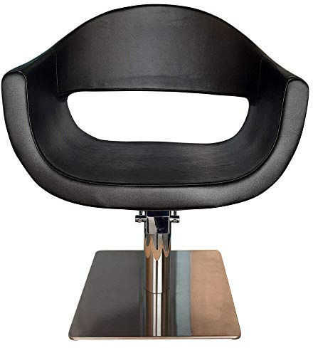 VAKON SALON - Friseurstuhl höhenverstellbar mit quadratischer Bodenplatte aus Edelstahl, Friseursessel mit Hydraulik, Coiffeurstuhl, Friseureinrichtung Barber - Design 04