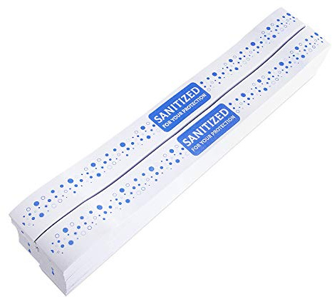 ESSENTIAL 1000 Pcs Printed Toilet Seat Band 16-1/2 Long x 1-1/2 Wide