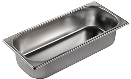 LACOR 66178 Eisbehälter, Behälter aus Edelstahl 18/10, Eiscreme, hält das EIS aufrecht, abgerundete Kanten, stapelbar, spülmaschinenfest, 360 x 165 x 80 mm