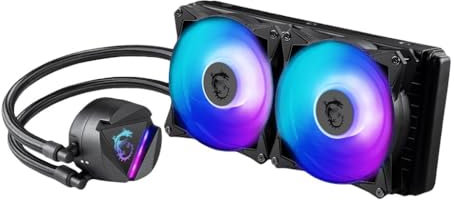 MSI MAG CORELIQUID 240R V2 AIO CPU Liquid Cooler - Rotatable ARGB Blockhead, Integrated Radiator Pump, Split-Flow Water Cooling, Evaporation-Proof Tubing, Easy to Install - AMD & Intel Compatible
