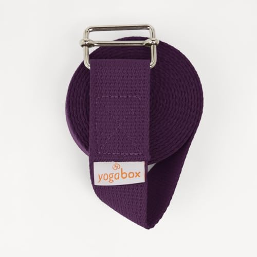 Yogabox Yogagurt Asana Belt Basic aus 100% Baumwolle, Schiebeschnalle aus Metall, Anfänger & Fortgeschrittene