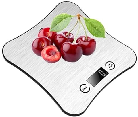 jiande Balanzas de pesaje de Cocina Digital, Escalas de cocción Acero Inoxidable Premium Steel Plataforma más Grande Puede Colgar en la Pared Plata Precision Kitchen gram Scale