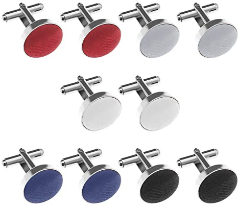 OTOTEC 5 paires Bouton de Manchette Homme Ronds Boutons de Manchette Chemise Classique pour Vêtements Décoration Accessoires Occasions Formelles Réunions d'affaires Anniversaires