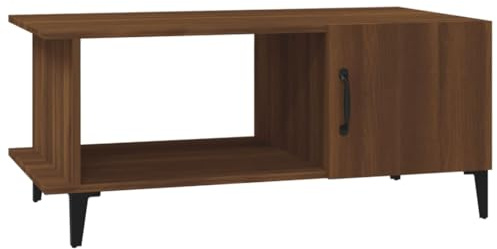 vidaXL Mesa de Centro Auxiliar Salón Sofá Decorativa Teléfono Café Té Moderna Mueble en Casa Hogar Madera Contrachapada Roble Marrón