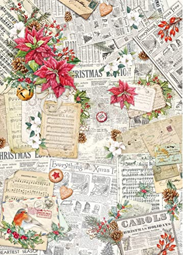 Zita´s Creative Reispapier A3 - Christmas Carols. Motiv-Strohseide, Strohseidenpapier, Decoupage Papier