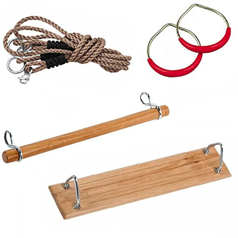 Turngeräte-Set/Turnschaukel-Set 3 in 1 mit einstellbaren Seilen (rot, Turnschaukel-Set)