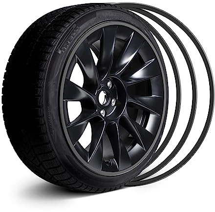 Automotive Alloy Wheel Rim Protector - Covering The entire rim of The wheel hub - Strips for Curb Rash Prevention - Set of 4 Rim Protector Easy to Install(18'',Black)