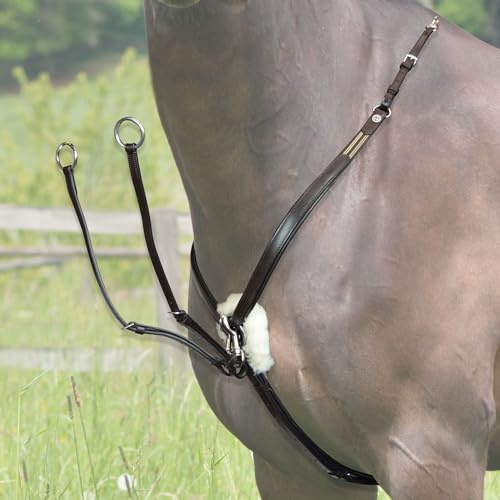 e EQUITYUM Pettorale per Montare a Cavallo, Alta qualità, Materiali di Pregio, Design Italiano, Accessorio Efficiente e Sicuro (Full, Marrone)