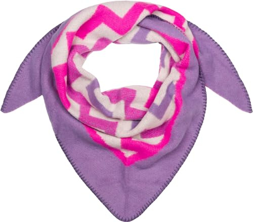 styleBREAKER Dam XXL Web trekantig halsduk med färgglada sicksackmönster, triangelduk, vinterhalsduk varm mjuk, duk 01020049, Syren-rosa, En Storlek