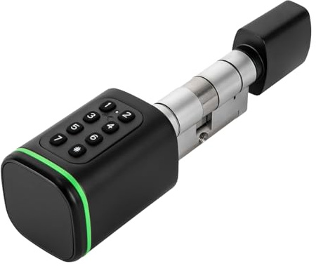 Fingerabdruck Türöffner Elektronischer Schließzylinder mit Passwort，Elektronischer Tür-Schließzylinder Mit APP, Passwort, Smart Keycard, manueller Schlüssel,für 35-45mm/1.4-1.8in Türen