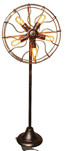 WAOCEO Lampadaire Lampe de Sol de Style Industriel rétro Salon Chambre à Coucher Lampe Bar Bar Creative Ventilateur de Ventilateur Nostalgique Lampe de Sol Nostalgique Lampe sur Pied