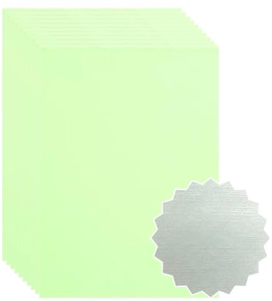 ASENME Texturerat kartong för hantverk, grön Texturerat (Pastellgrön, A4 / 15 enheter)
